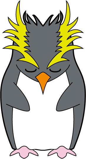 お辞儀ペンギン１(イワトビ)